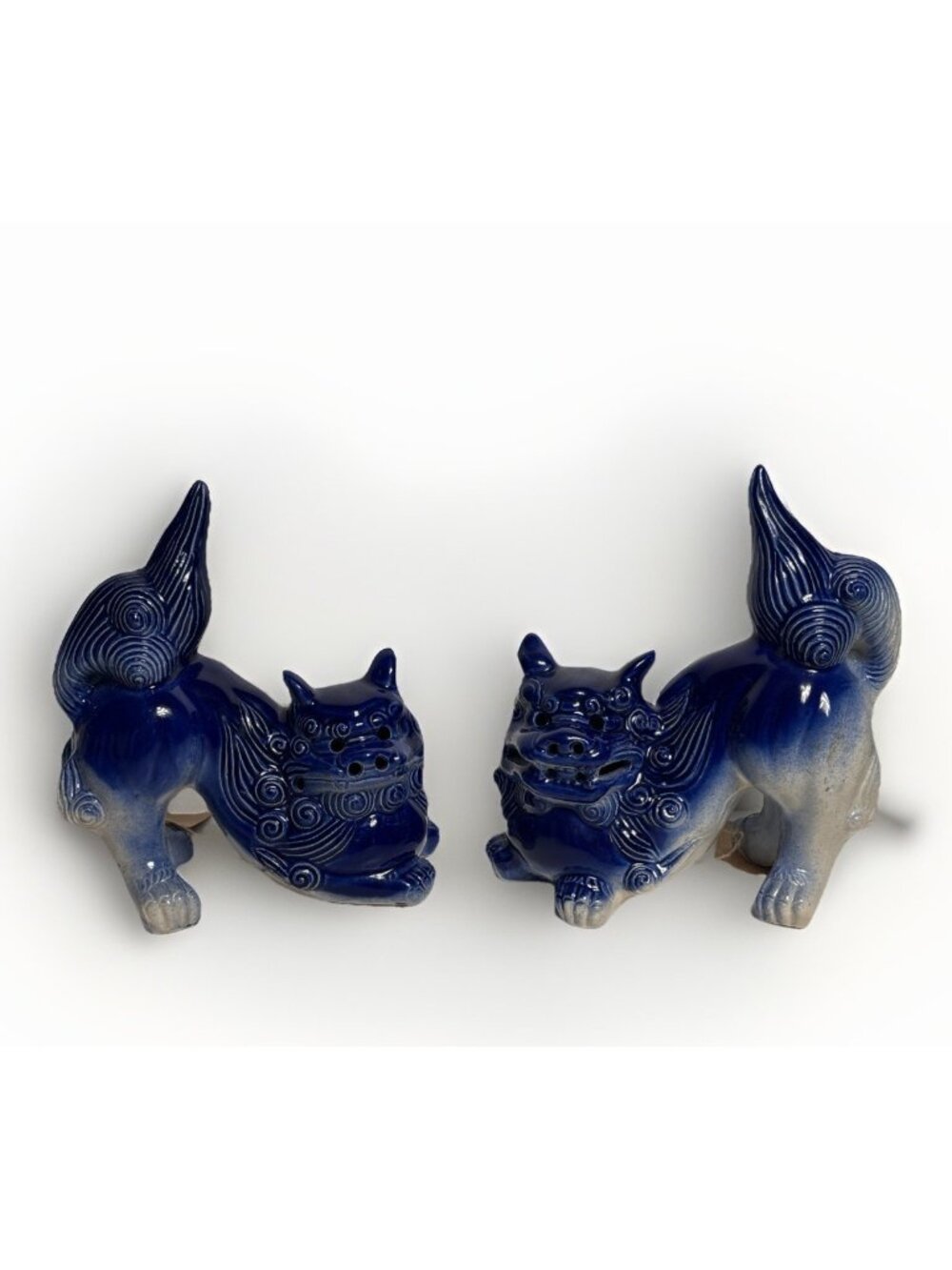 Vintage Taiwanese Ceramic Chinese Fu Dogs Figurine Chinese Statuette